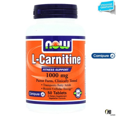 NOW FOODS Carnitine Tartrate 1000 mg 50 tabs Carnitina Tartrato da 1 gr. CARNITINA
