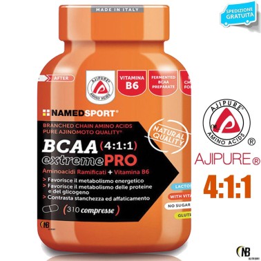 Named Sport BCAA Extreme PRO 4:1:1 310cpr Aminoacidi Ramificati 411 con Vitamine AMINOACIDI 3.1.2 - 4.1.1 - 10.1.1 - 12.1.1